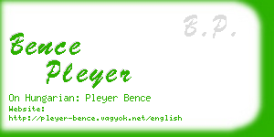 bence pleyer business card